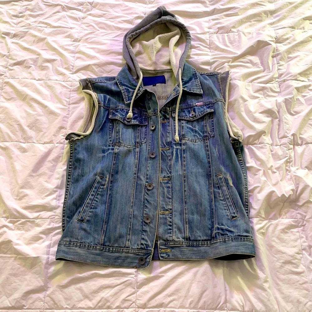 Diesel denim hooded vest jacket